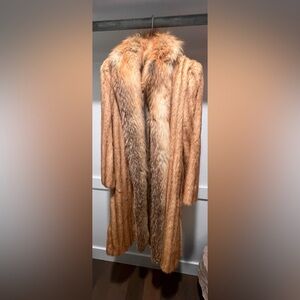 Women’s Full-Length Red Fox Coat w/ Weasel Collar, Size 12, Like New